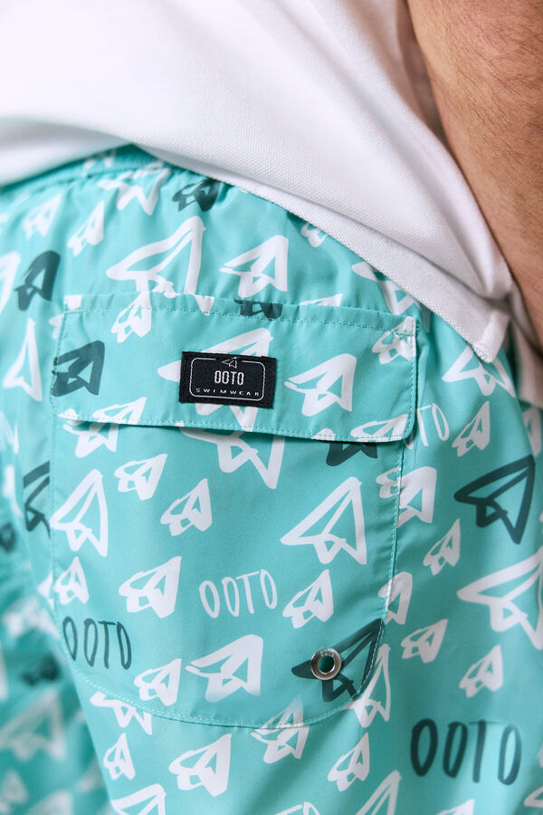 OOTO Ba&ntilde;ador estampado logo OOTO Turquesa
