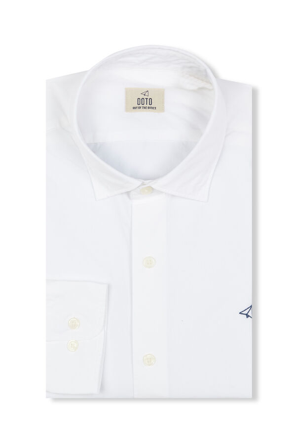 OOTO Camisa lisa popel&iacute;n Blanco