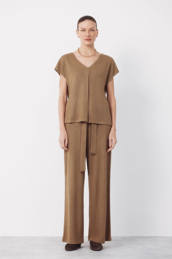 Cortefiel Playera aspecto r&uacute;stico Kaki