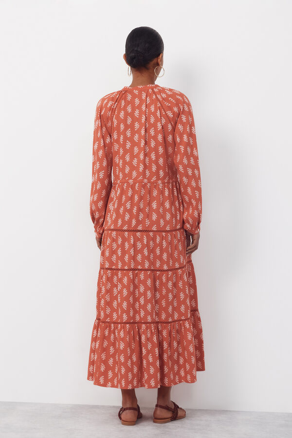 Cortefiel Vestido estampado Estampado beige