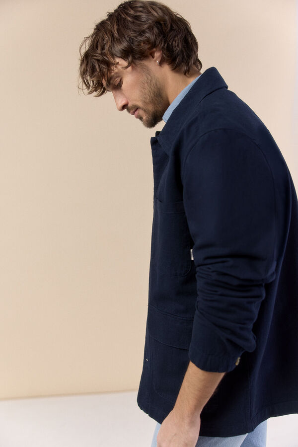 OOTO Sobrecamisa algod&oacute;n lino Azul marino