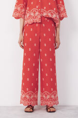 Cortefiel Pantal&oacute;n de mujer bordado Coral