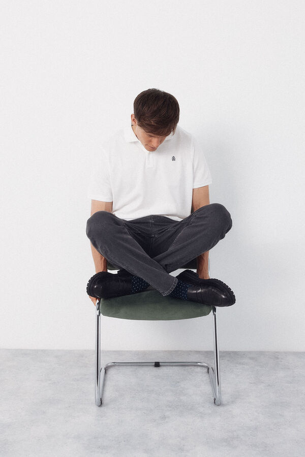 Cortefiel Polo b&aacute;sico piqu&eacute; Blanco