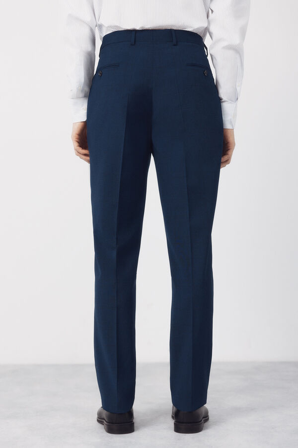 Cortefiel Pantal&oacute;n traje dynamic cuadro azul Azul oscuro