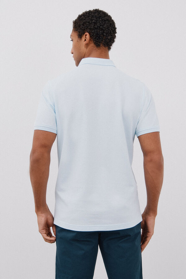 Cortefiel Polo b&aacute;sico piqu&eacute; Azul