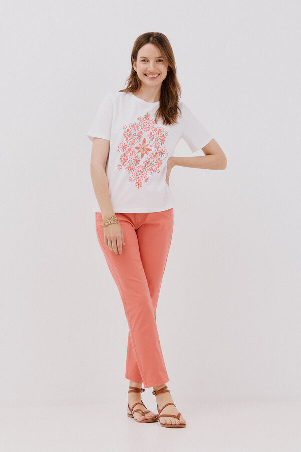 Cortefiel Playera estampado posicional Blanco