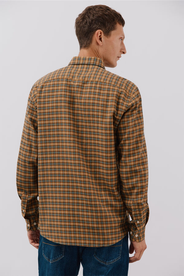 Cortefiel Camisa de cuadros Tencel Estampado amarillo