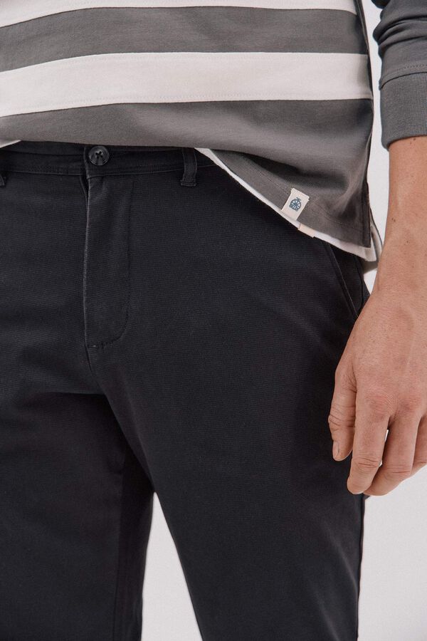 Cortefiel Pantal&oacute;n chino print slim Negro