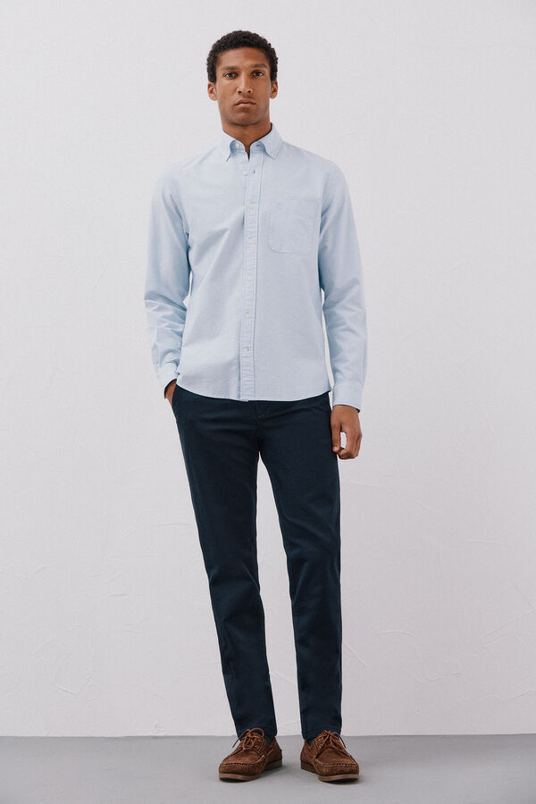 Cortefiel Camisa oxford lisa Azul