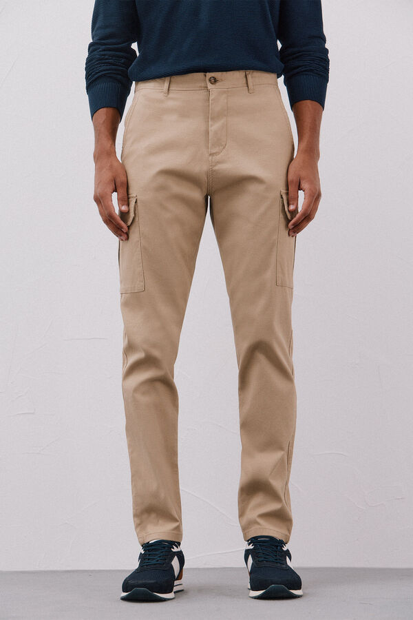 Cortefiel Pantal&oacute;n cargo ligero Beige