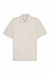 OOTO Polo algod&oacute;n lino bordado avi&oacute;n Beige