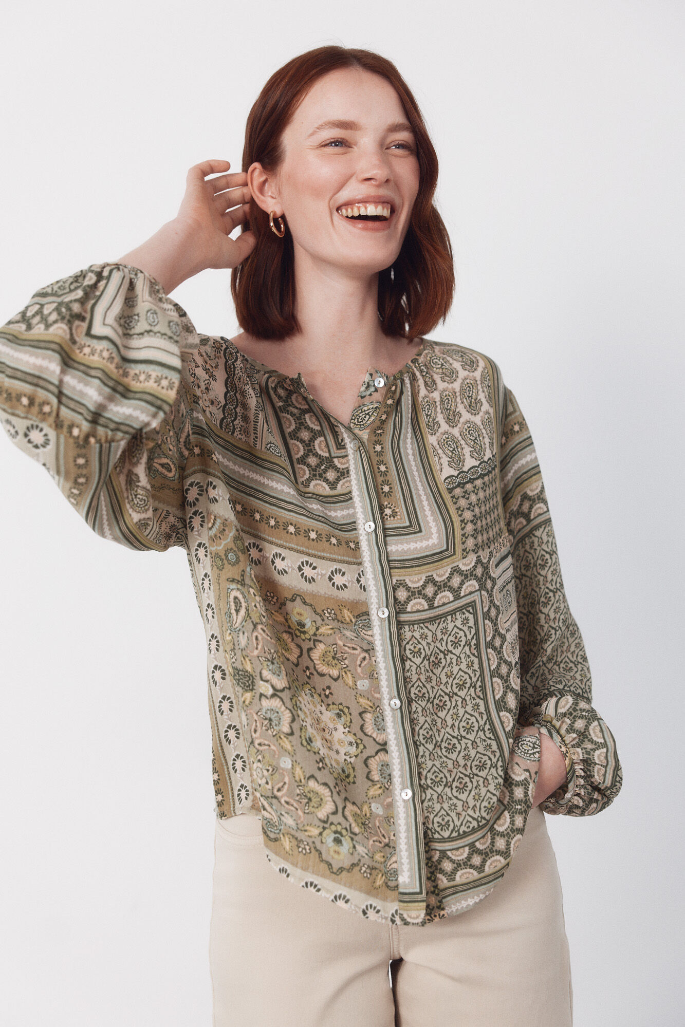 Cortefiel Blusa estampada