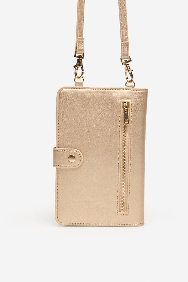 Cortefiel Cartera para celular dorada Dorado