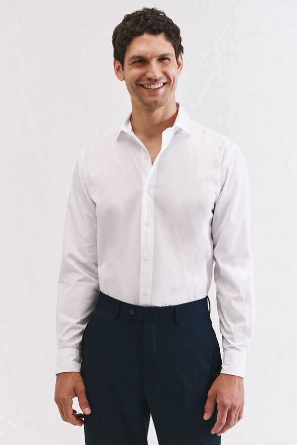 Cortefiel Camisa blanca algod&oacute;n Blanco