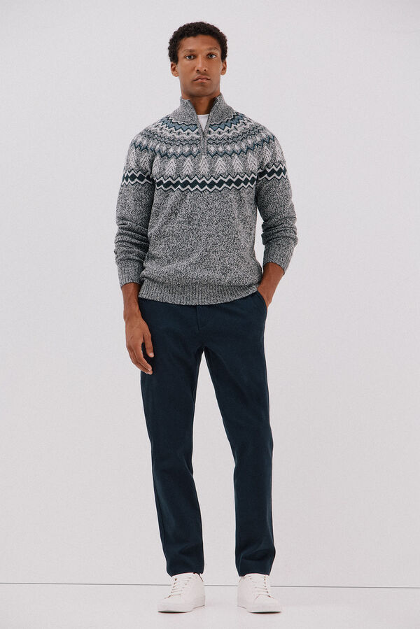 Cortefiel Pantal&oacute;n chino estampado slim Azul oscuro