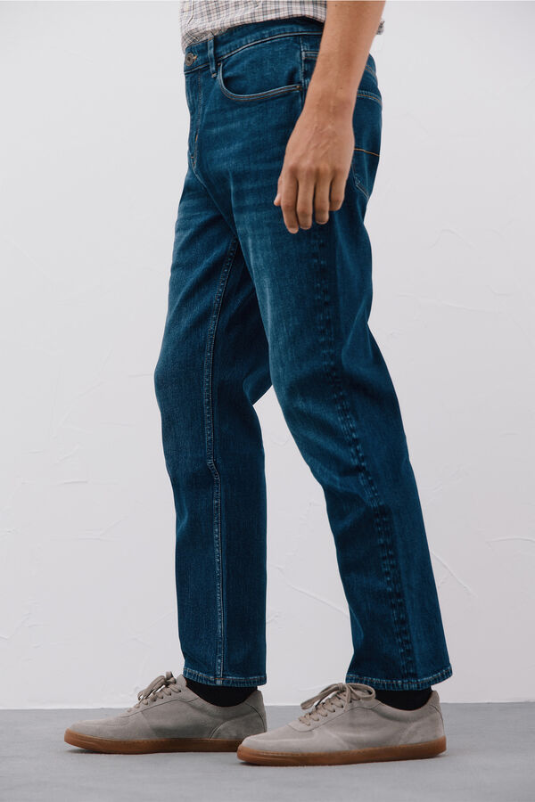 Cortefiel Pantal&oacute;n de mezclilla regular fit Azul