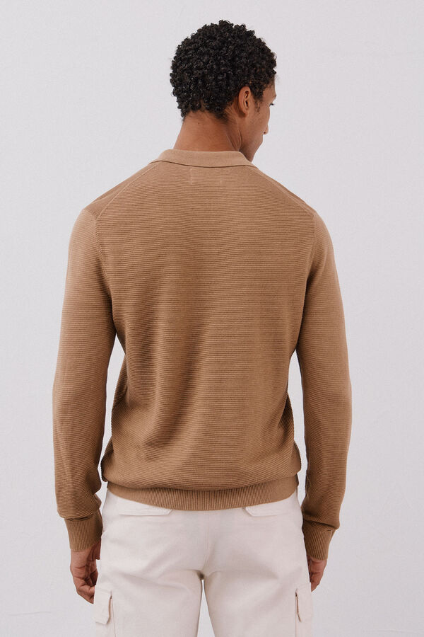 Cortefiel Su&eacute;ter tejido fino Beige