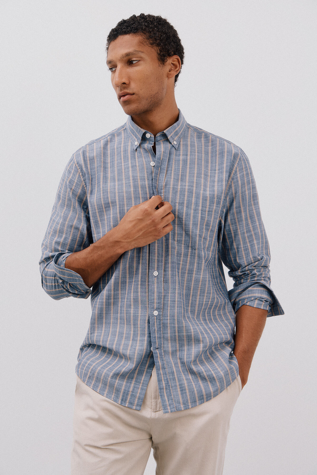 Cortefiel Camisa rayas flam&eacute;