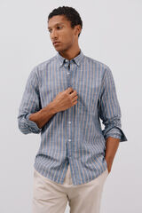 Cortefiel Camisa de rayas flam&eacute; Azul marino