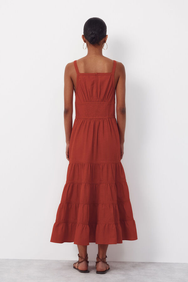 Cortefiel Vestido estampado Rojo