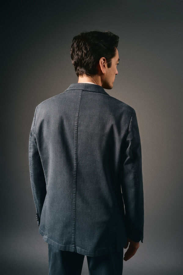 OOTO Americana traje algod&oacute;n coordinado Azul marino