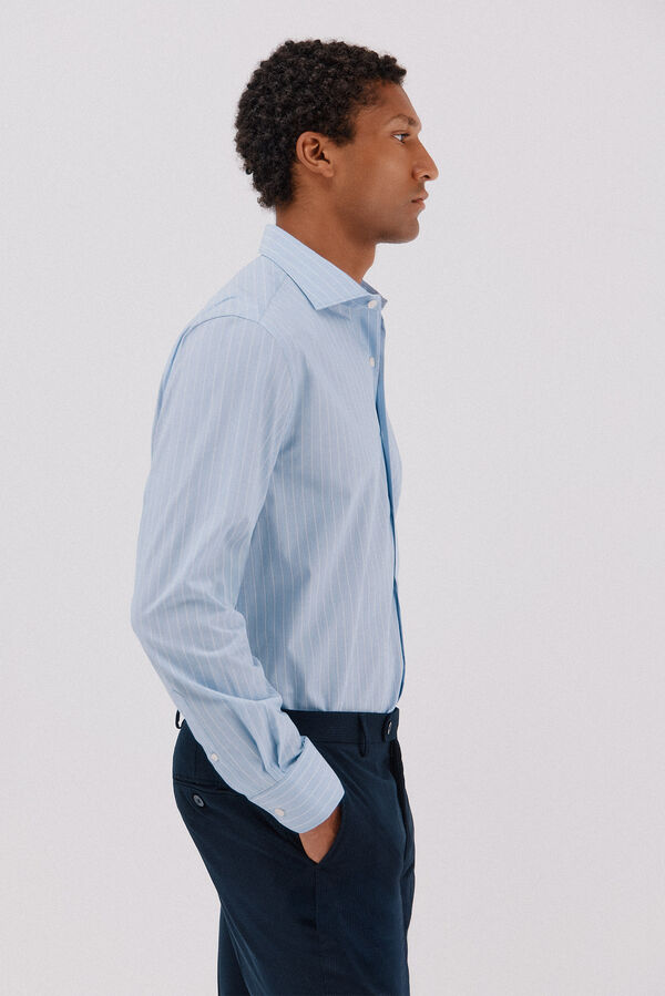 Cortefiel Camisa de vestir de rayas f&aacute;cil plancha Azul