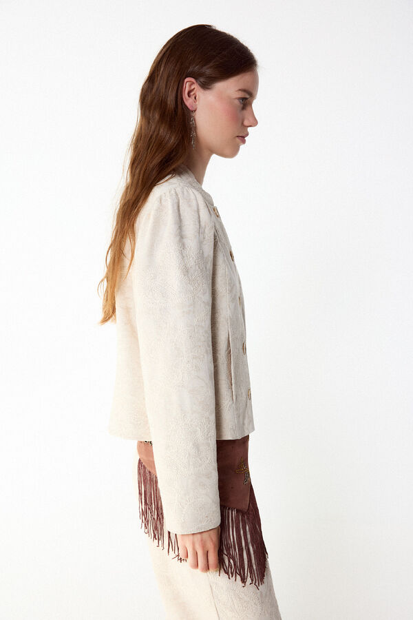 Slowlove Chamarra bordada Marfil