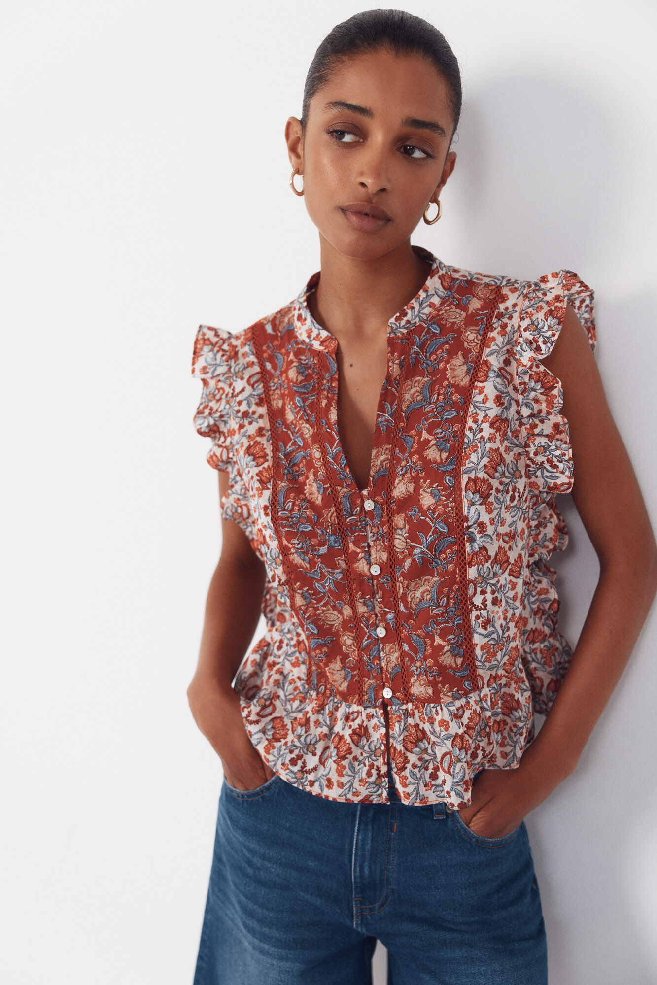 Cortefiel Blusa con volante