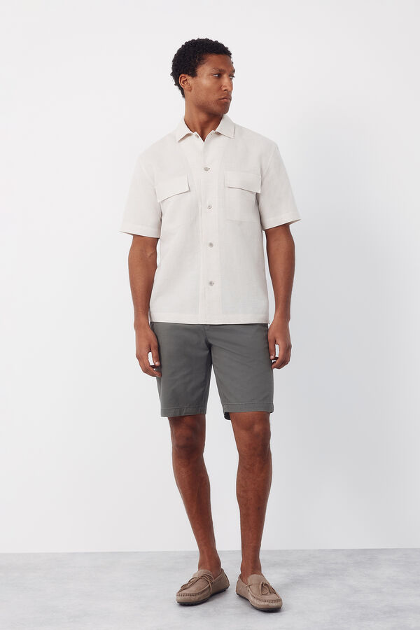 Cortefiel Bermuda chino regular print Kaki