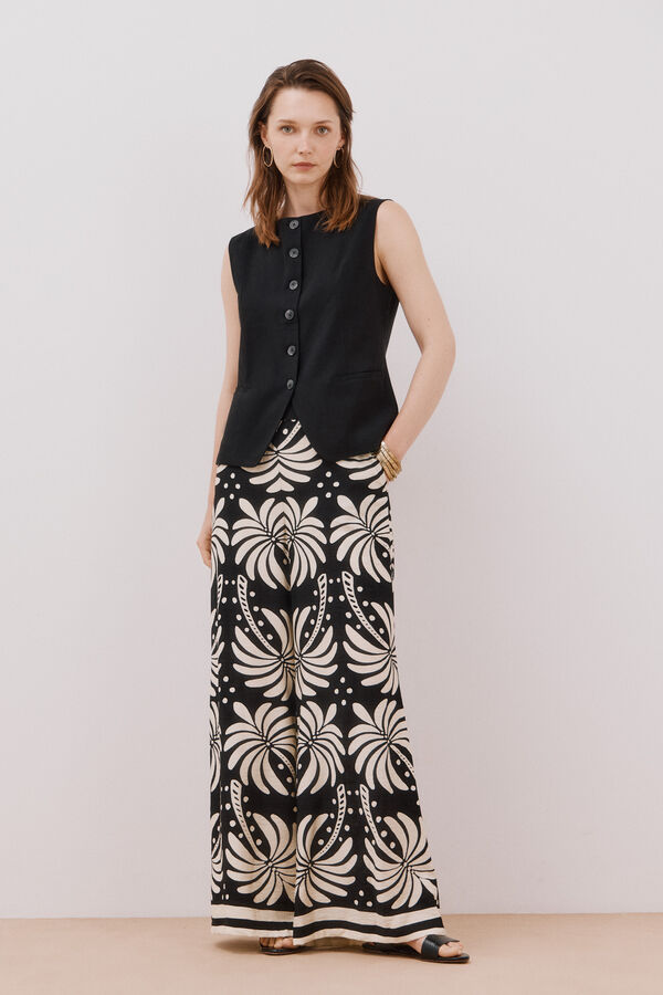 Cortefiel Chaleco cuello redondo Negro