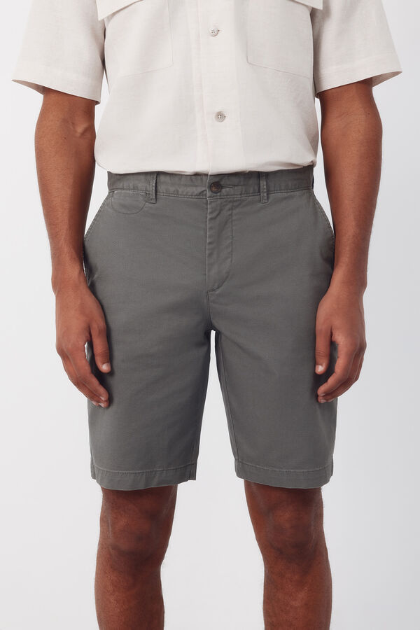 Cortefiel Bermuda chino regular print Kaki