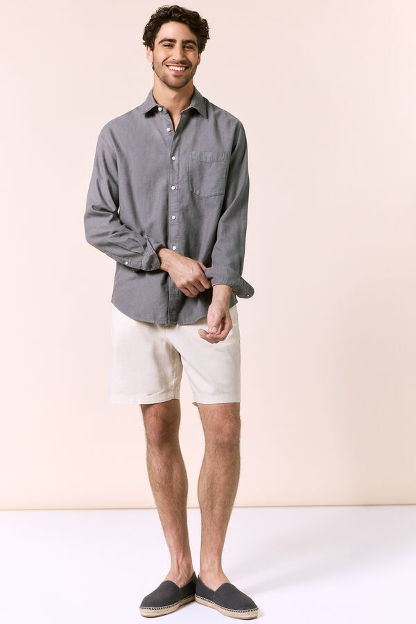 OOTO Camisa lisa fluida Gris