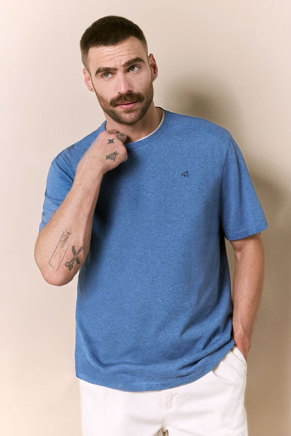 OOTO Camiseta lavada manga corta Azul