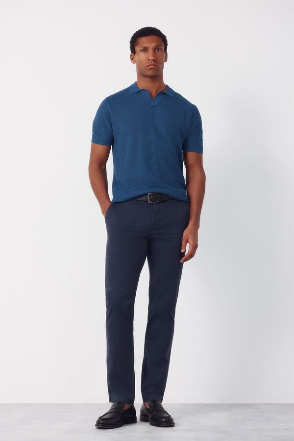 Cortefiel Jersey polo piqu&eacute; manga corta Azul