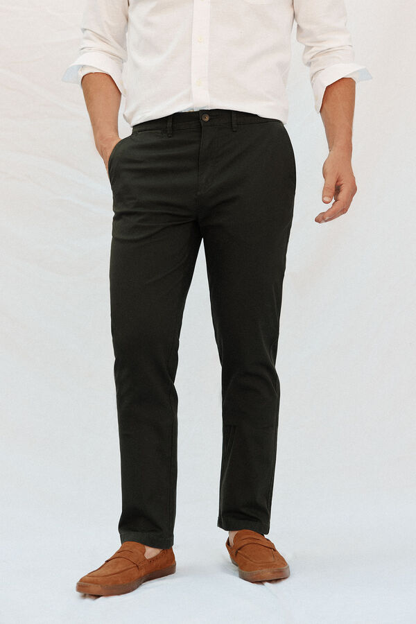 Cortefiel Pantal&oacute;n chino ligero regular fit Kaki