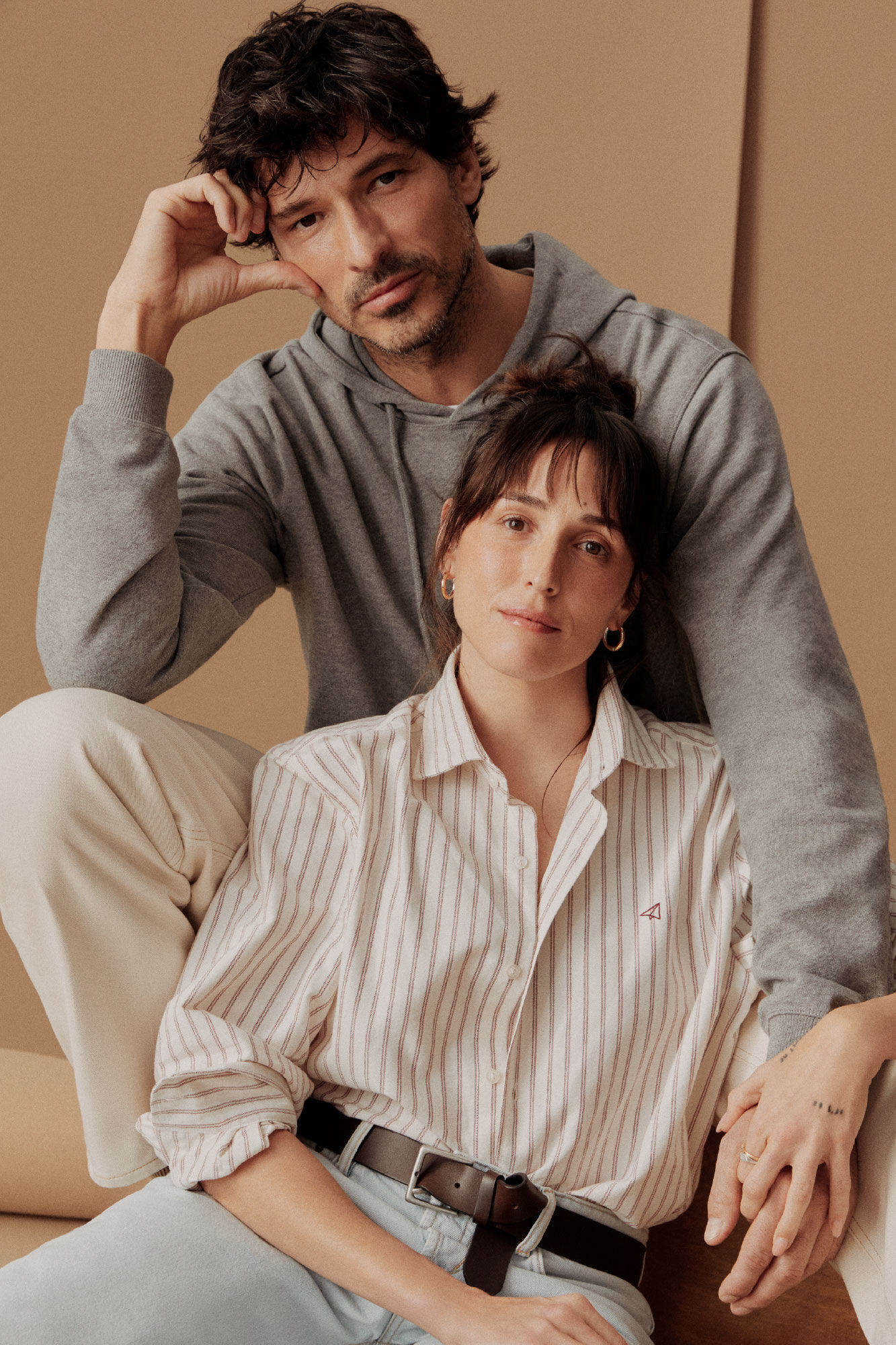 OOTO Camisa oxford rayas manga larga