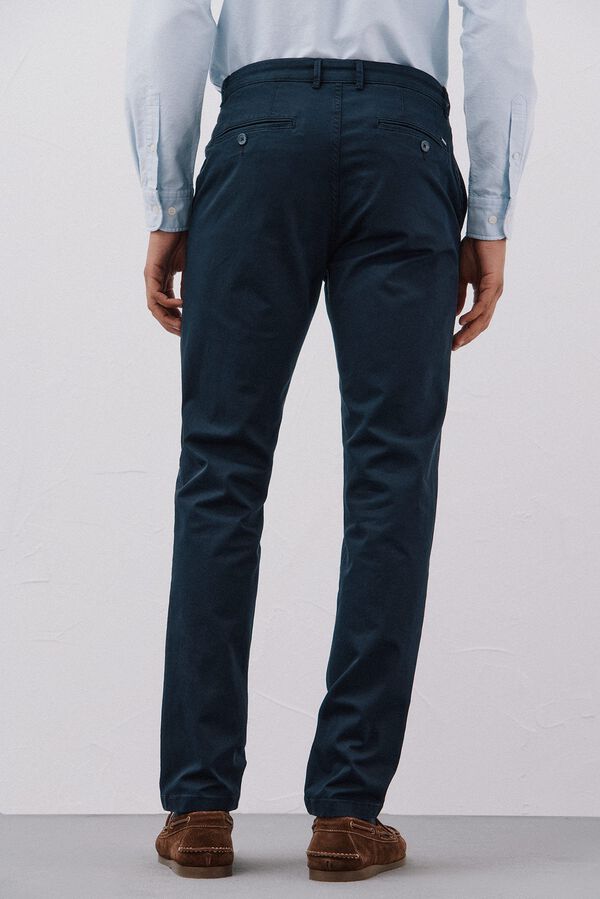 Cortefiel Pantal&oacute;n chino ligero slim fit Azul marino