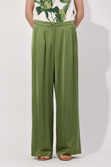Cortefiel Pantal&oacute;n palazzo con pinzas Verde