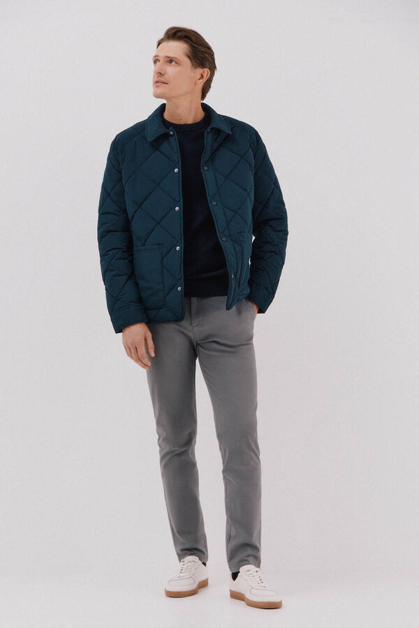 Cortefiel Su&eacute;ter algod&oacute;n cashmere cuello redondo ajustado Azul marino