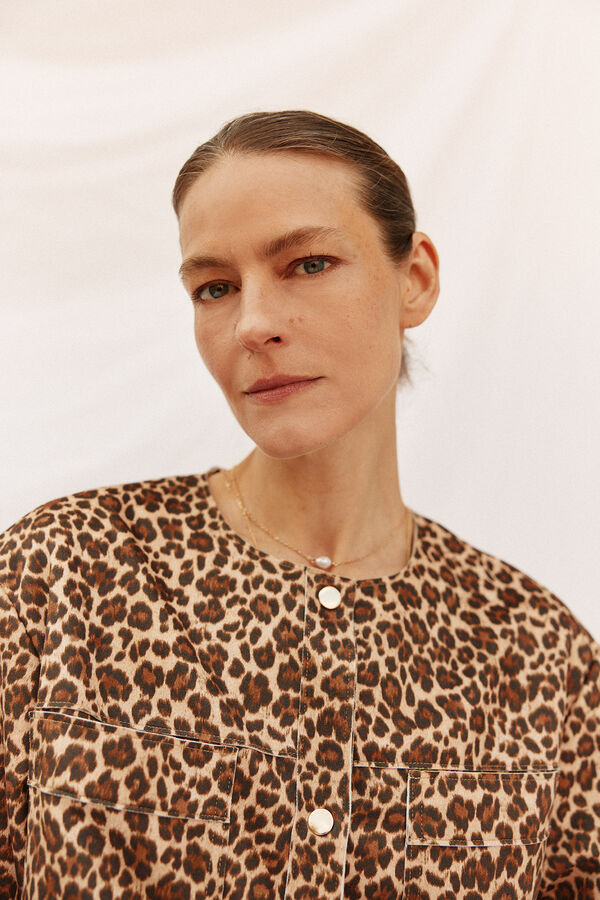 Cortefiel Chamarra efecto piel Multicolor