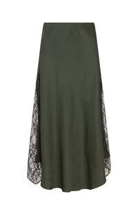 Slowlove Falda larga satinada con encaje