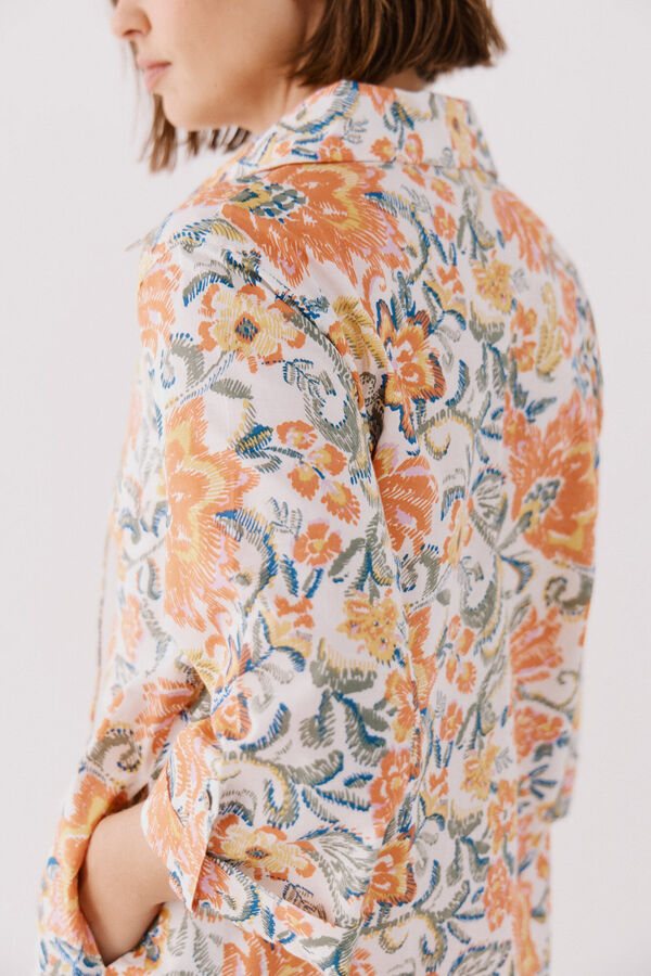 Cortefiel Caft&aacute;n t&uacute;nica estampado Multicolor