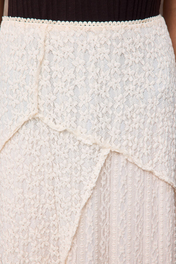 Slowlove Falda de encaje de punto Blanco