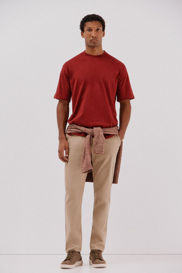 Cortefiel Camiseta b&aacute;sica Coral