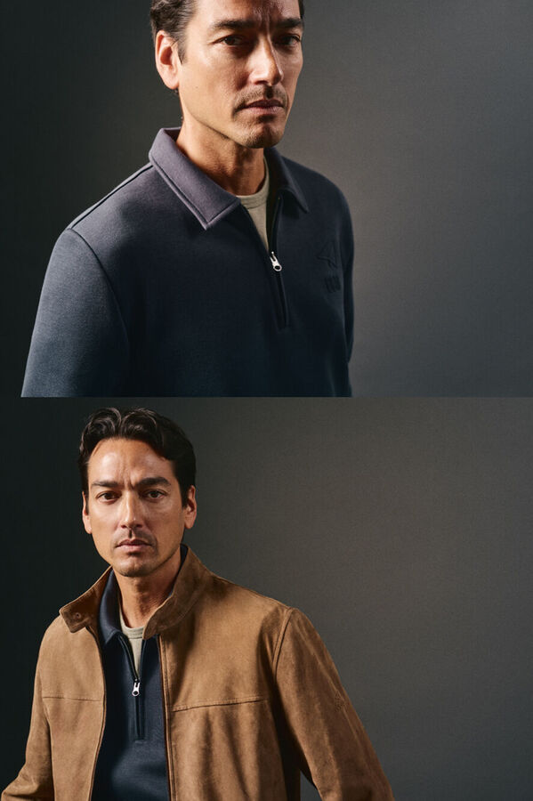 OOTO Sudadera cuello cremallera Azul marino