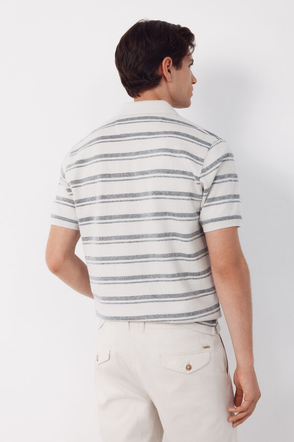Cortefiel Polo estructura rayas Blanco