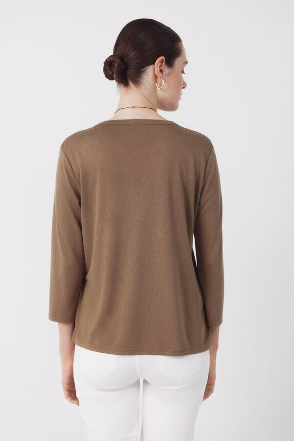 Cortefiel Playera con bolsillos Kaki