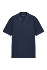 OOTO Polo piqu&eacute; lavado bordado avi&oacute;n Azul oscuro