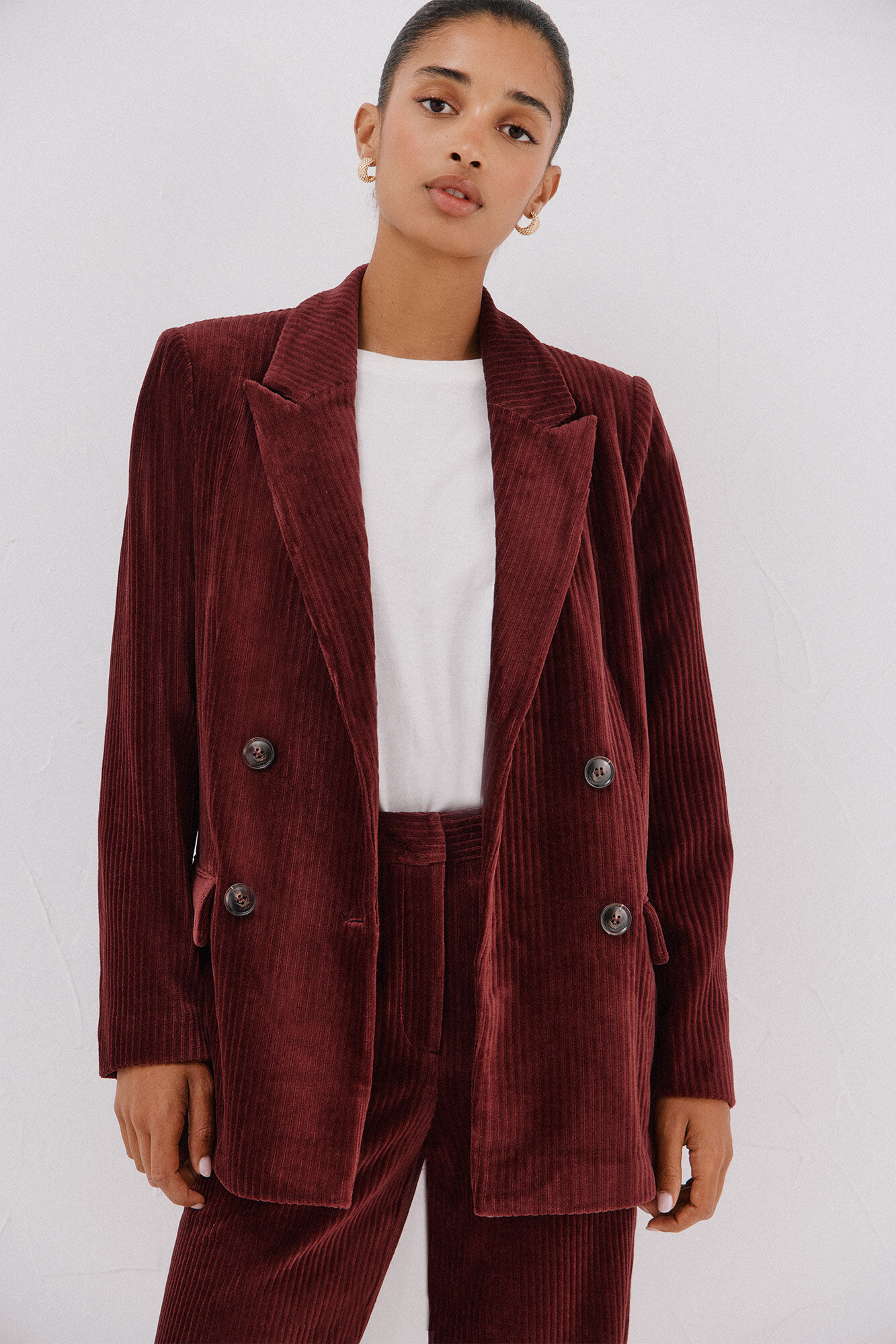 Cortefiel Blazer de mujer cruzada de pana