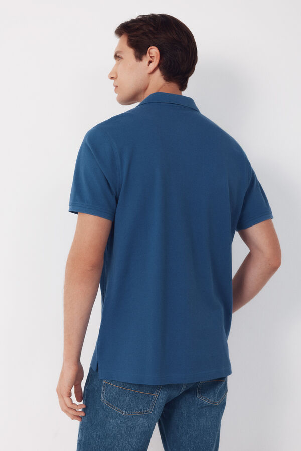 Cortefiel Polo b&aacute;sico piqu&eacute; Azul